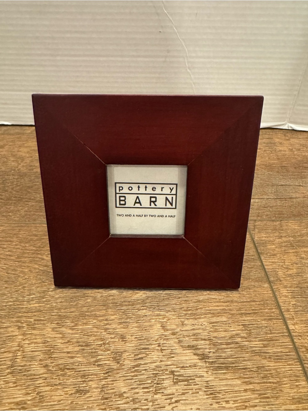 New Pottery Barn Brown Wood Picture Frame 2.5” x 2.5”